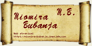 Miomira Bubanja vizit kartica